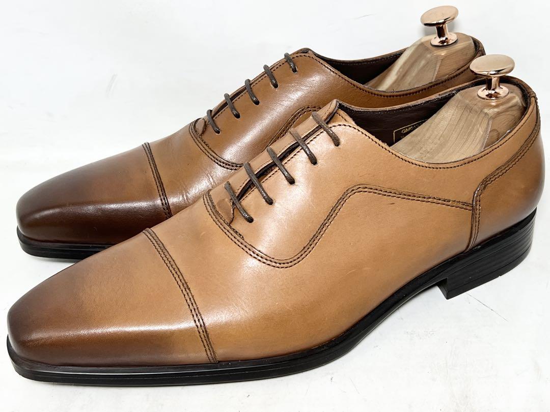 美品 イタリア製 G.C.MORELLI 41 レザーストレートチップシューズ