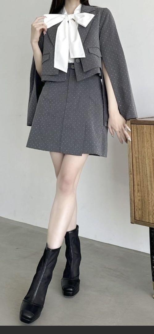 dazzlin ドット柄 グレー セットアップ