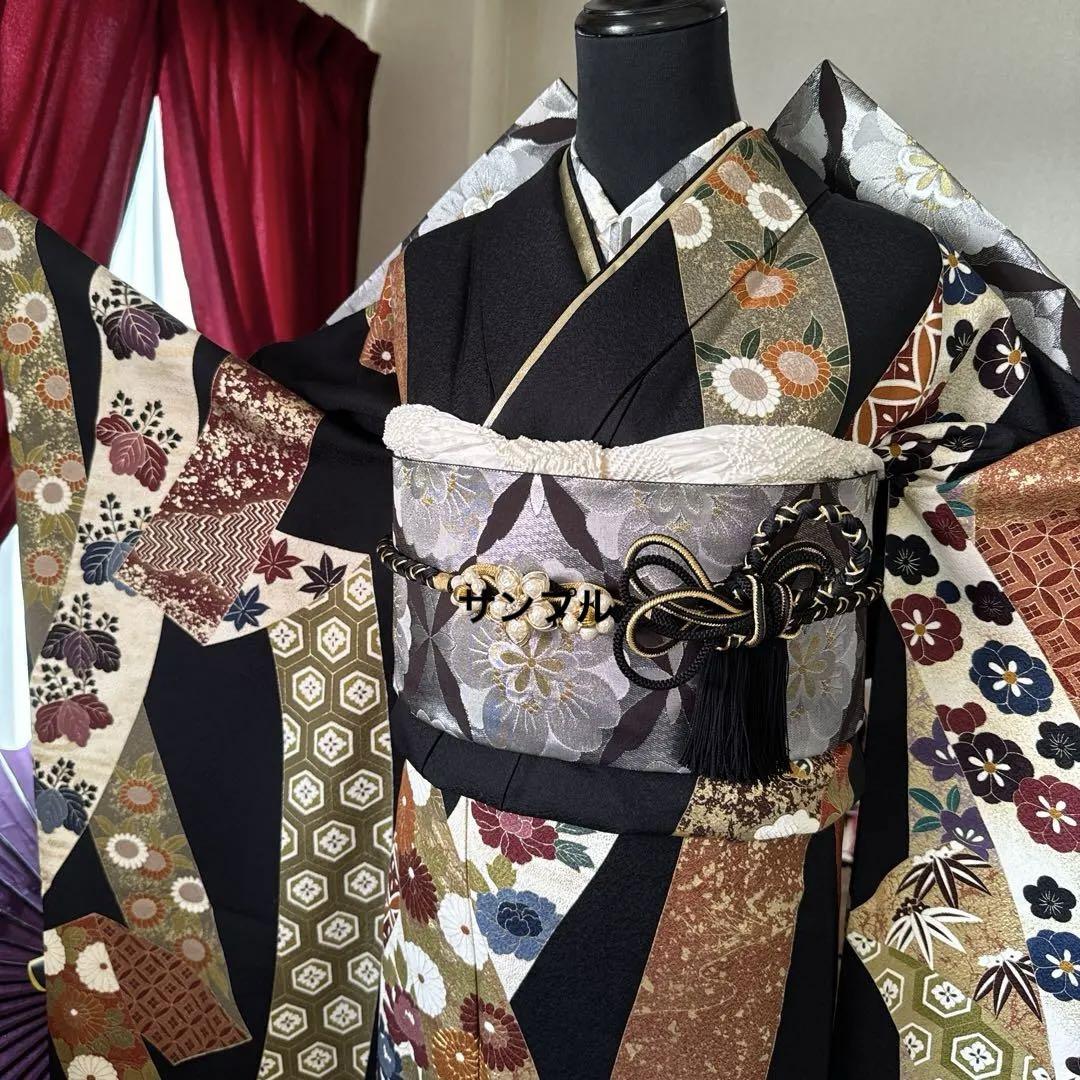 豪華絢爛振袖フルセット・古典柄・短冊・金駒刺繍・菊・七宝・亀甲・松竹梅・逸品