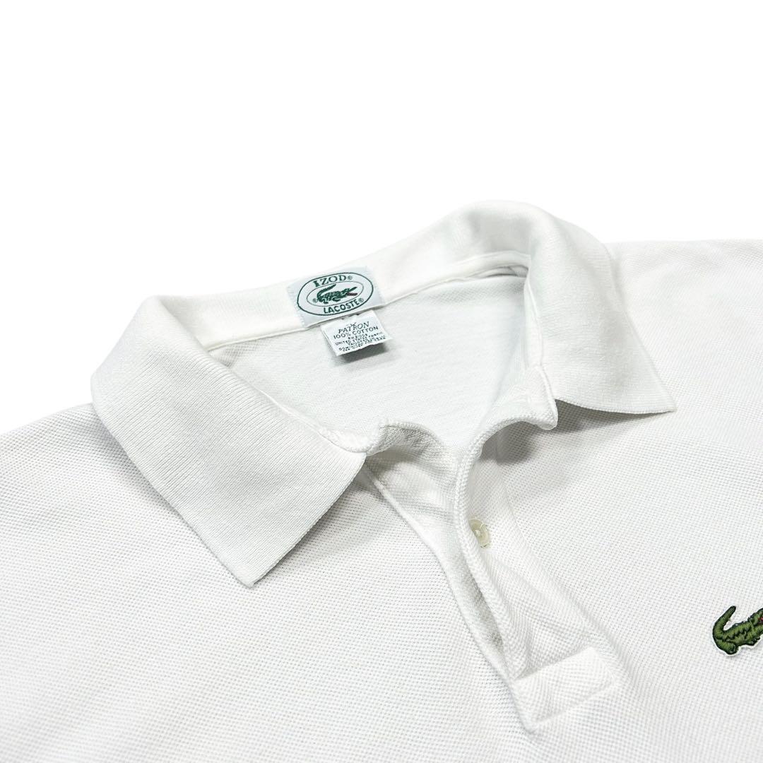 80's Vintage IZOD LACOSTE ポロシャツ 白ラコ メンズL