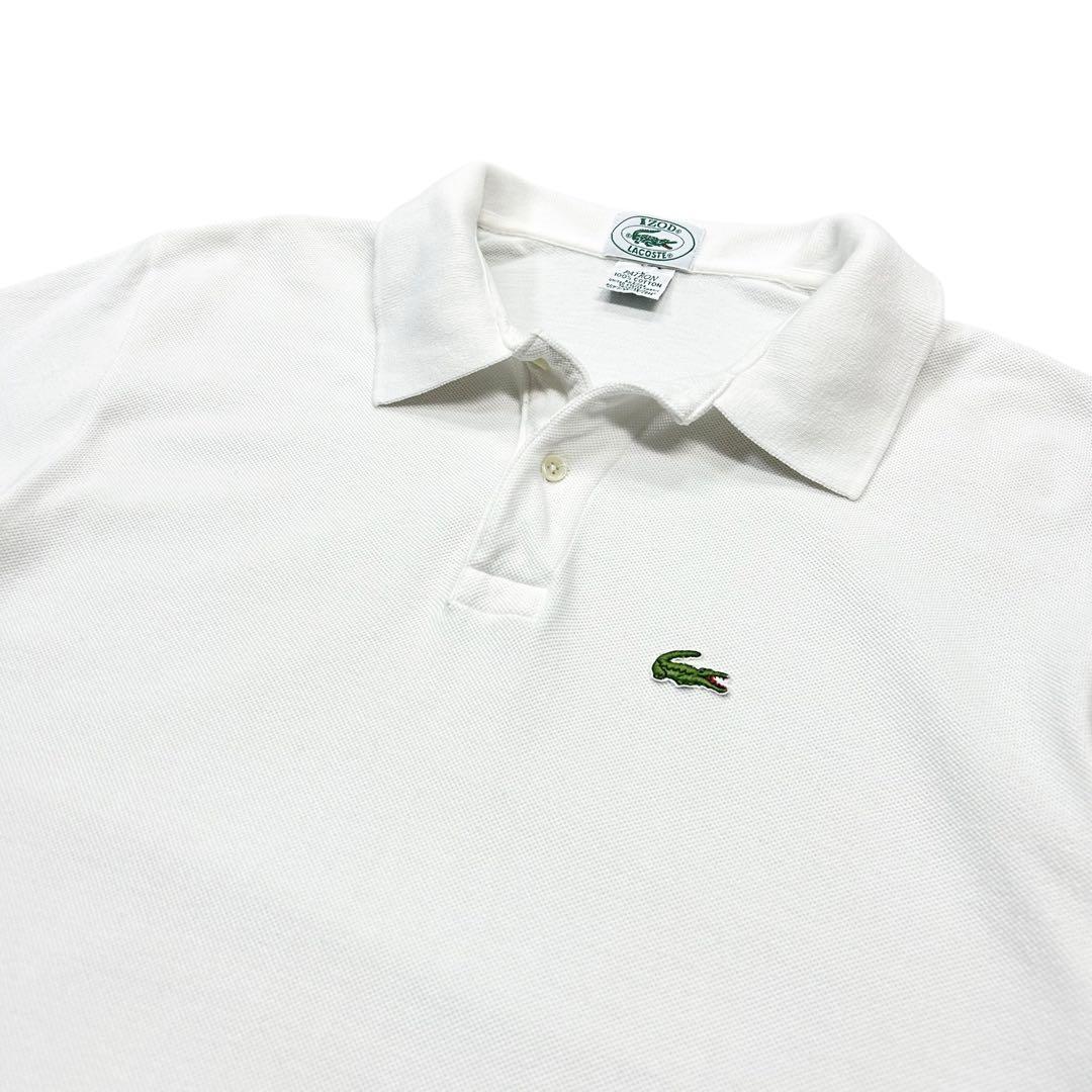 80's Vintage IZOD LACOSTE ポロシャツ 白ラコ メンズL