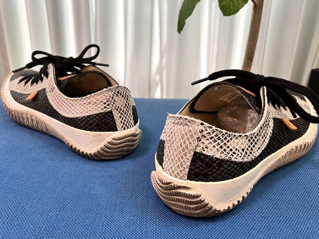 スピングルムーブ × マドラス レザースニーカー ヘビ柄 ブラック