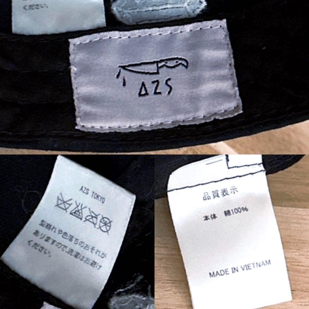 【アザストーキョー】AZS 刺繍デザイン SICK キャップ モノトーン 黒×白