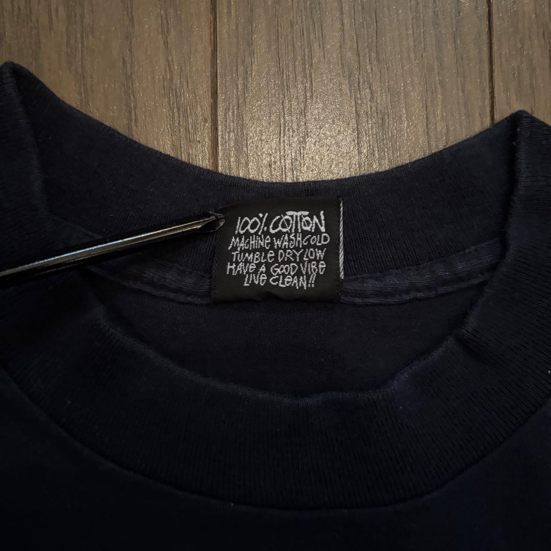 80s 後期 STUSSY 黒タグ USA製 筆記体 ロゴ Tシャツ S 希少