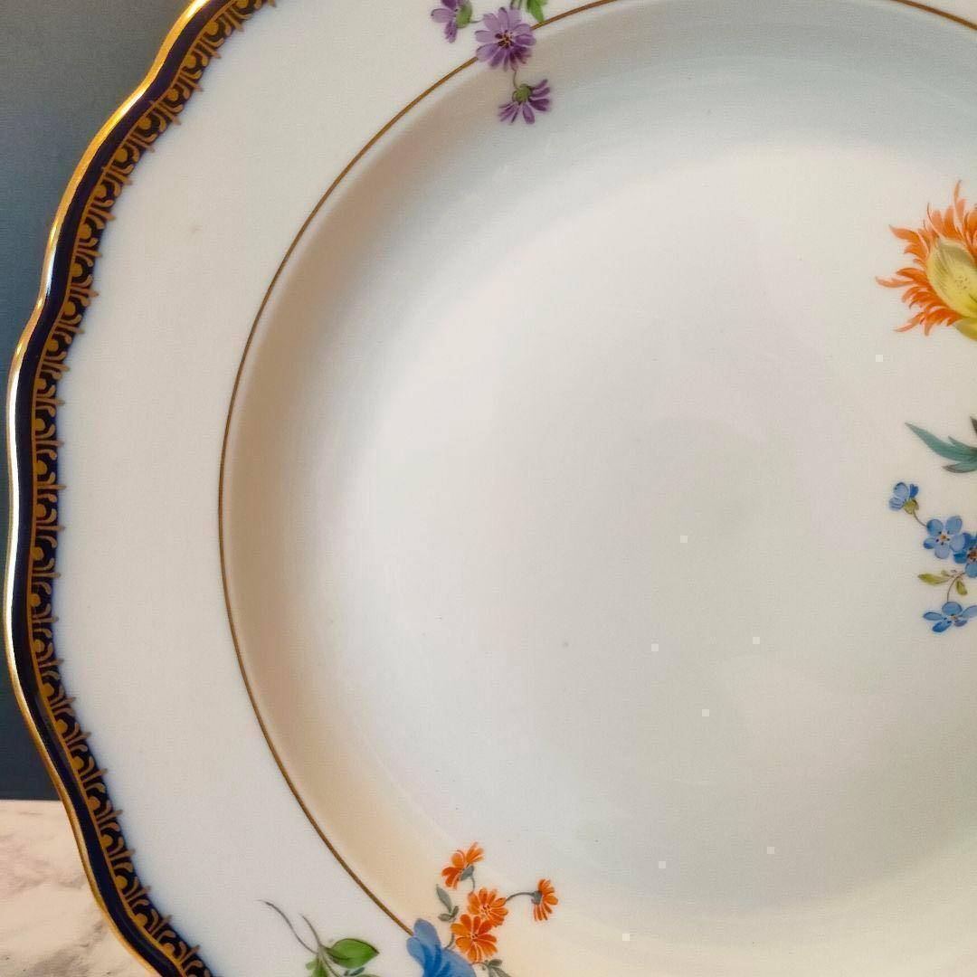廃盤品☆ Meissen マイセン Aカンテ コバルト 金彩フラワー