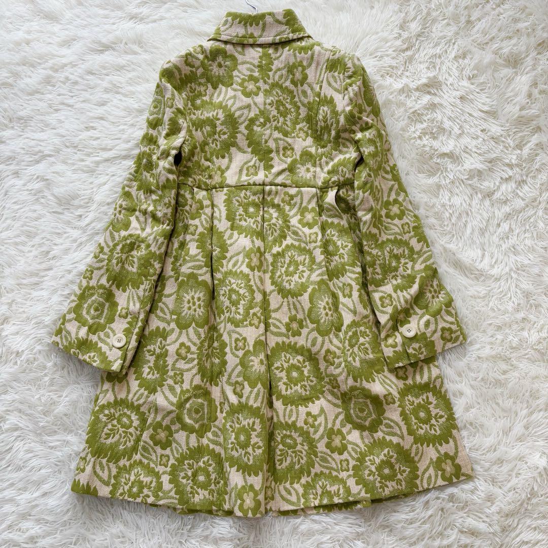 Lois CRAYON ✨新品　コサージュ付　総刺繍　花柄　比翼コート　Aライン