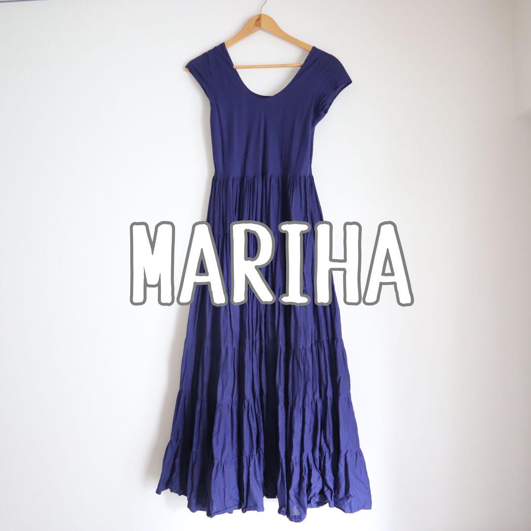 MARIHA マリハ ショートスリーブ 草原の虹のドレス ワンピース ネイビー
