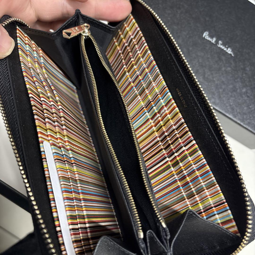 新品未使用 Paul Smith 長財布　レザー　ラウンドファスナー　レインボー