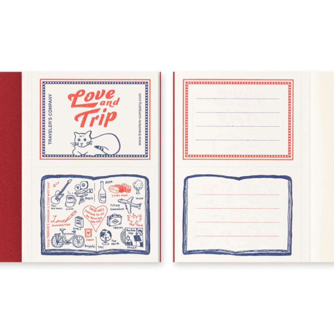 トラベラーズノート パスポートサイズ LOVE AND TRIP レッド