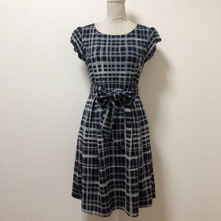 480円 何でも揃う 日本製 スウィートマミー リボン チェック 授乳服 ワンピース 授乳口付き 春