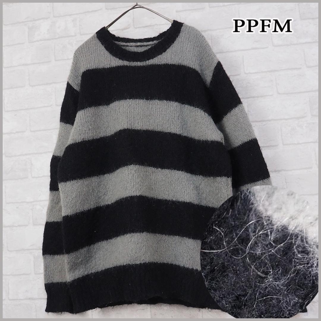 ppfm カートコバーン ワイドボーダー グランジ モヘアニットセーター SIZE PPFM