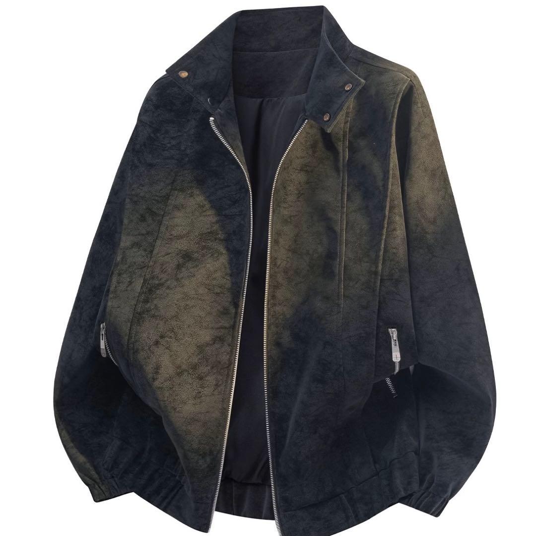 All sizeグレーとブラックのスエード風ジャケット SIZE WWW_SHINETEETH_COM