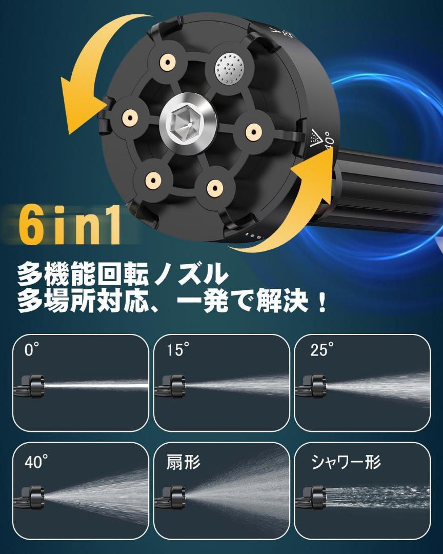 8MPa 高圧洗浄機 コードレス  充電式 2000mahバッテリー　収納箱付き