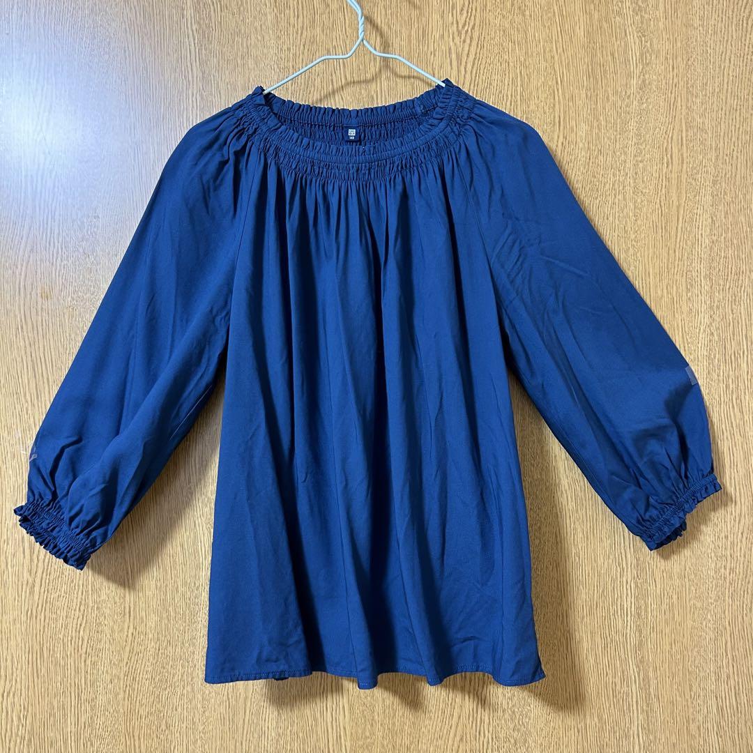 短時間撮影着用1回UNIQLOネイビーブラウス140 画像6