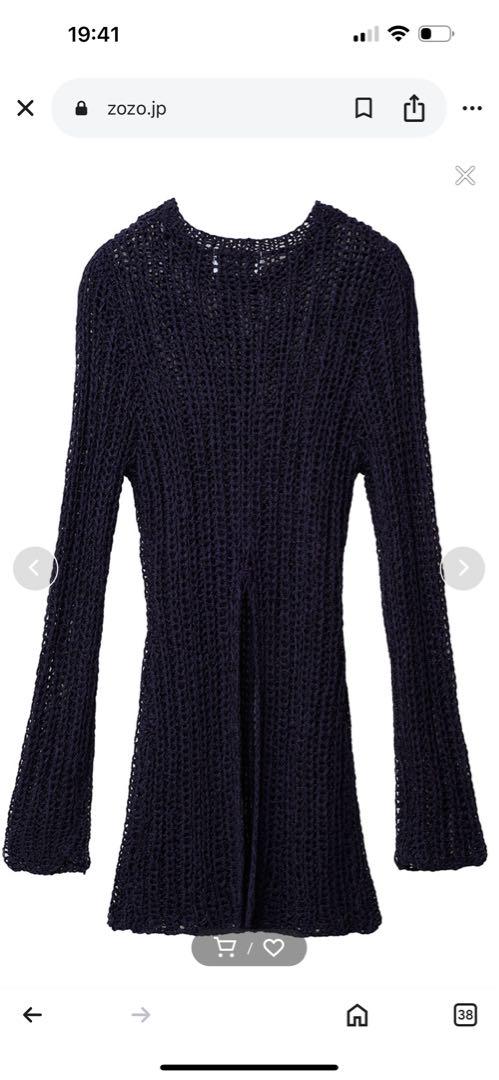 新品未使用CLANE バックスリットクロシェニットトップス