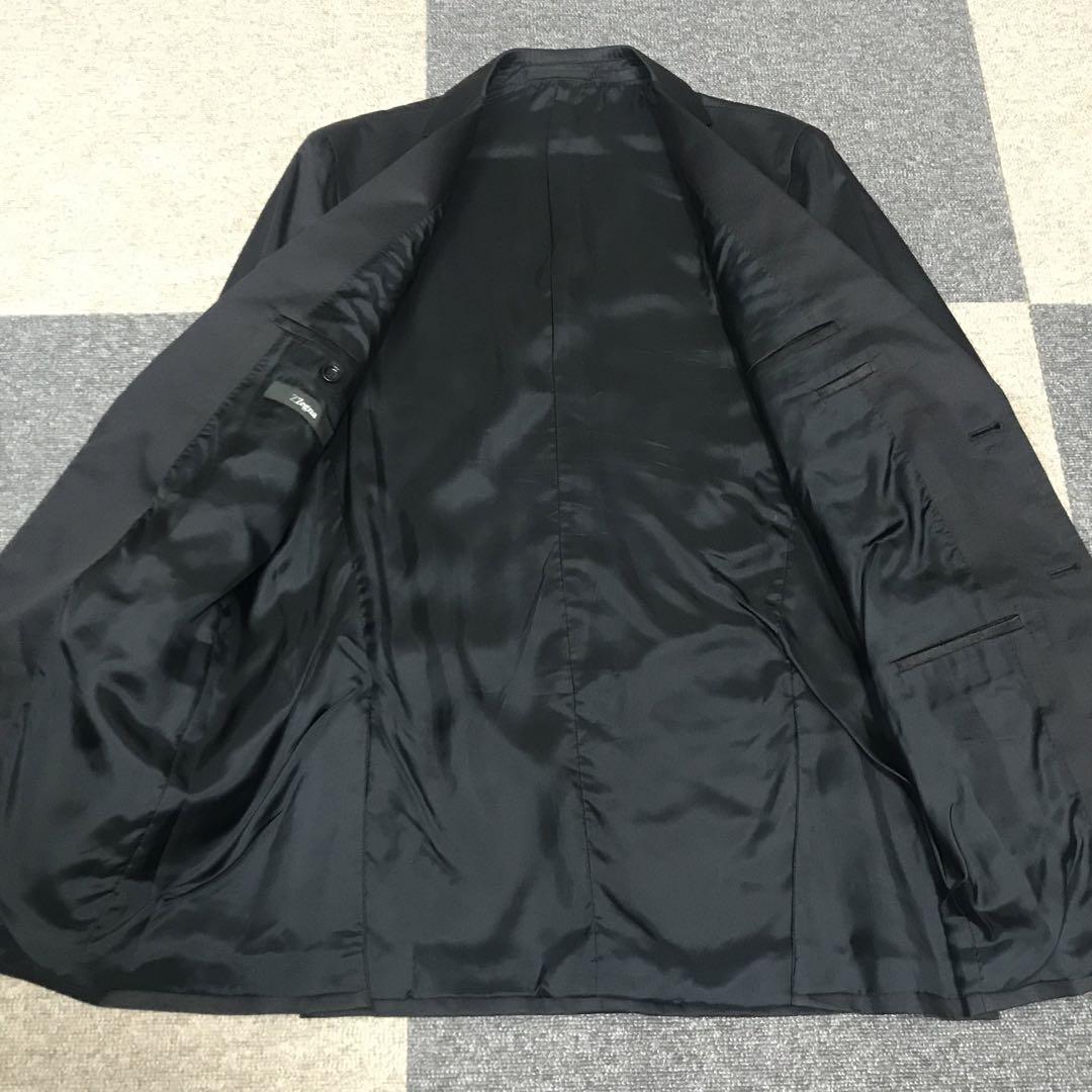 （48）ZZegna テーラードジャケット 綿 総裏 ブラック 50 L