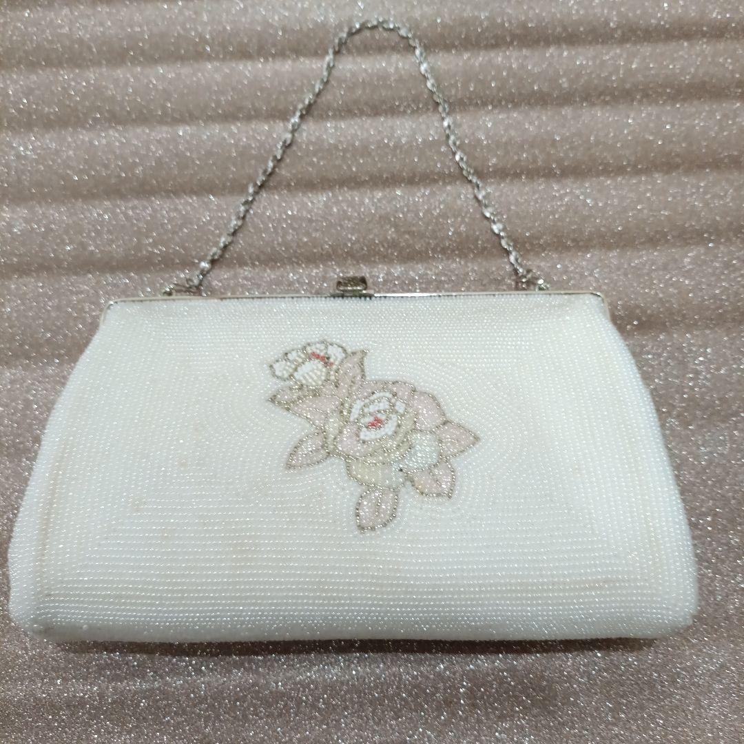 ヴィンテージ風 ビーズ刺繍バッグ パーティーバッグ クラッチバッグ