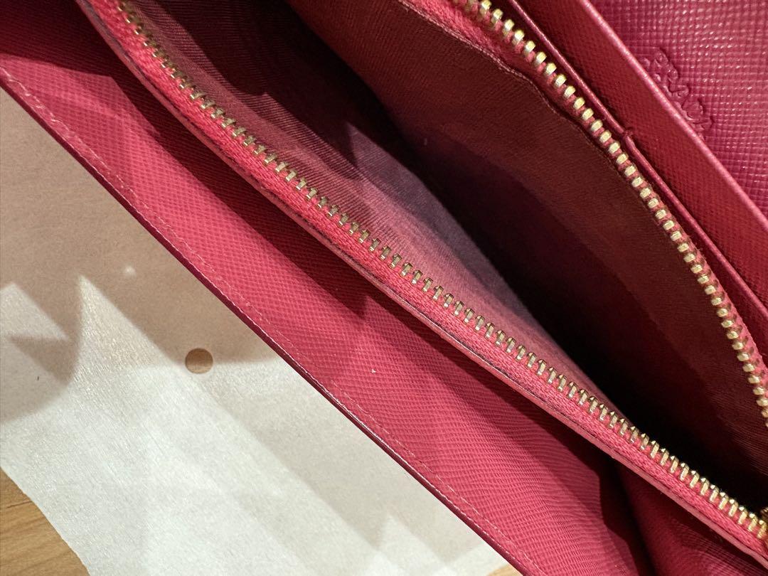 PRADA レザー 長財布 ピンク