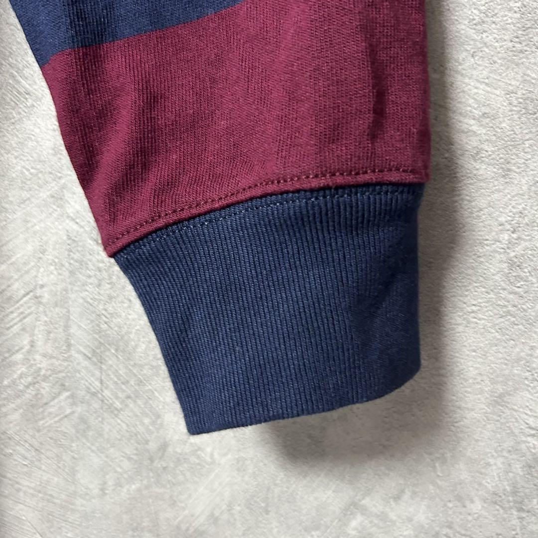 美品 ラルフローレン 刺繍 ロゴ 太 ボーダー 長袖 ラガー シャツ M 太ボーダー】ラグビーラルフローレン／ラガーシャツ ワン