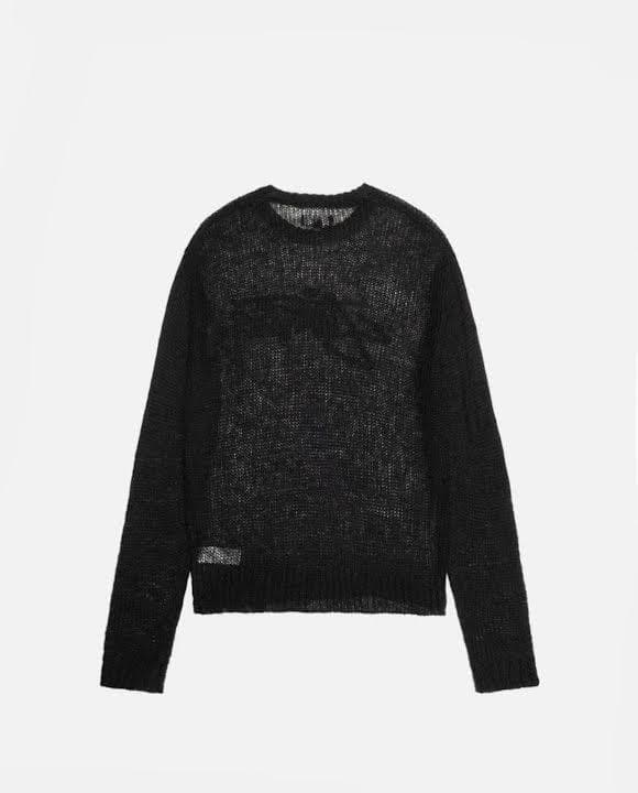 Stussy LOOSE KNIT LOGO SWEATER 黒 XL