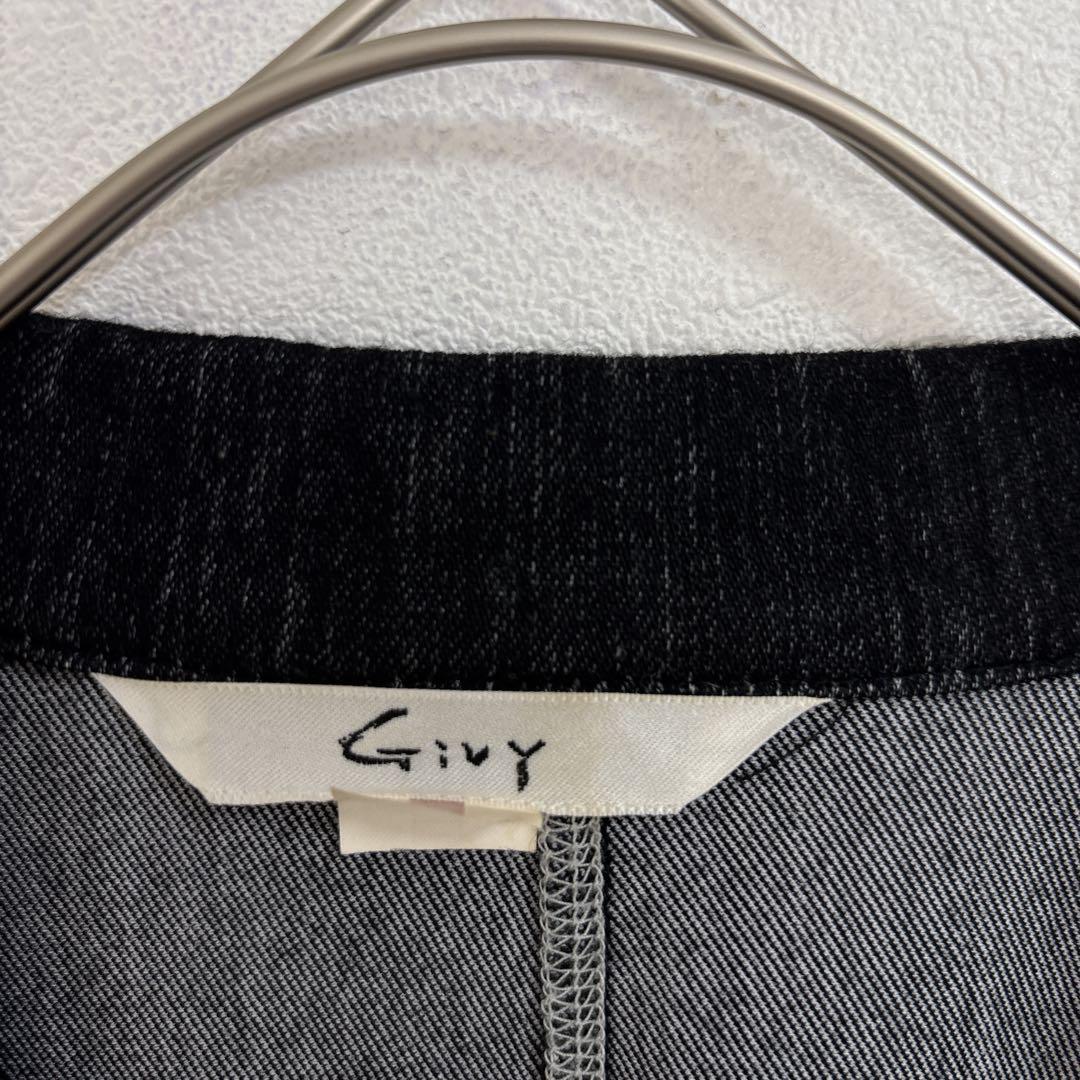 Givy デニムデザインスカートセットアップ　黒　ストレッチ性　毛混　日本製