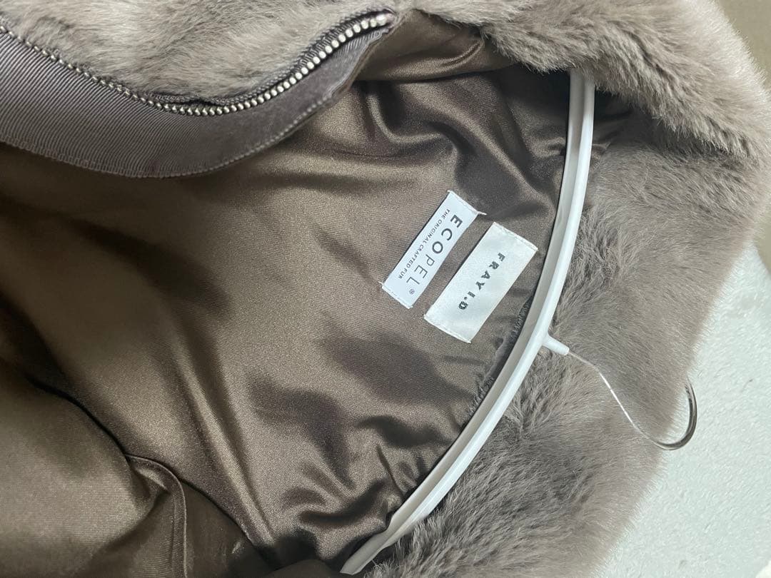 FRAY I.D フレイアイディー ECOPEL ファーコート グレー 襟付き FRAY I.D フレイアイディー ECOPEL ファーコート グレー 襟付き