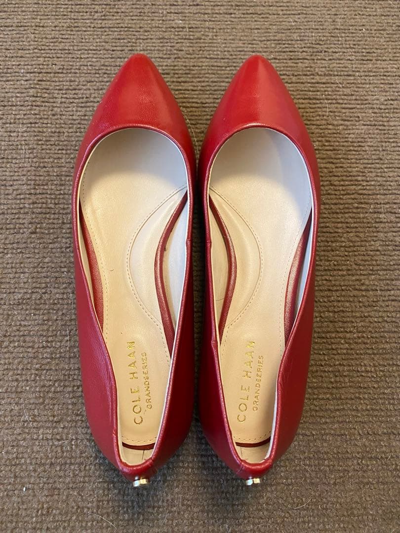 COLE HAAN コールハーン　赤　レザー ポインテッドトゥ　24センチ N110874557