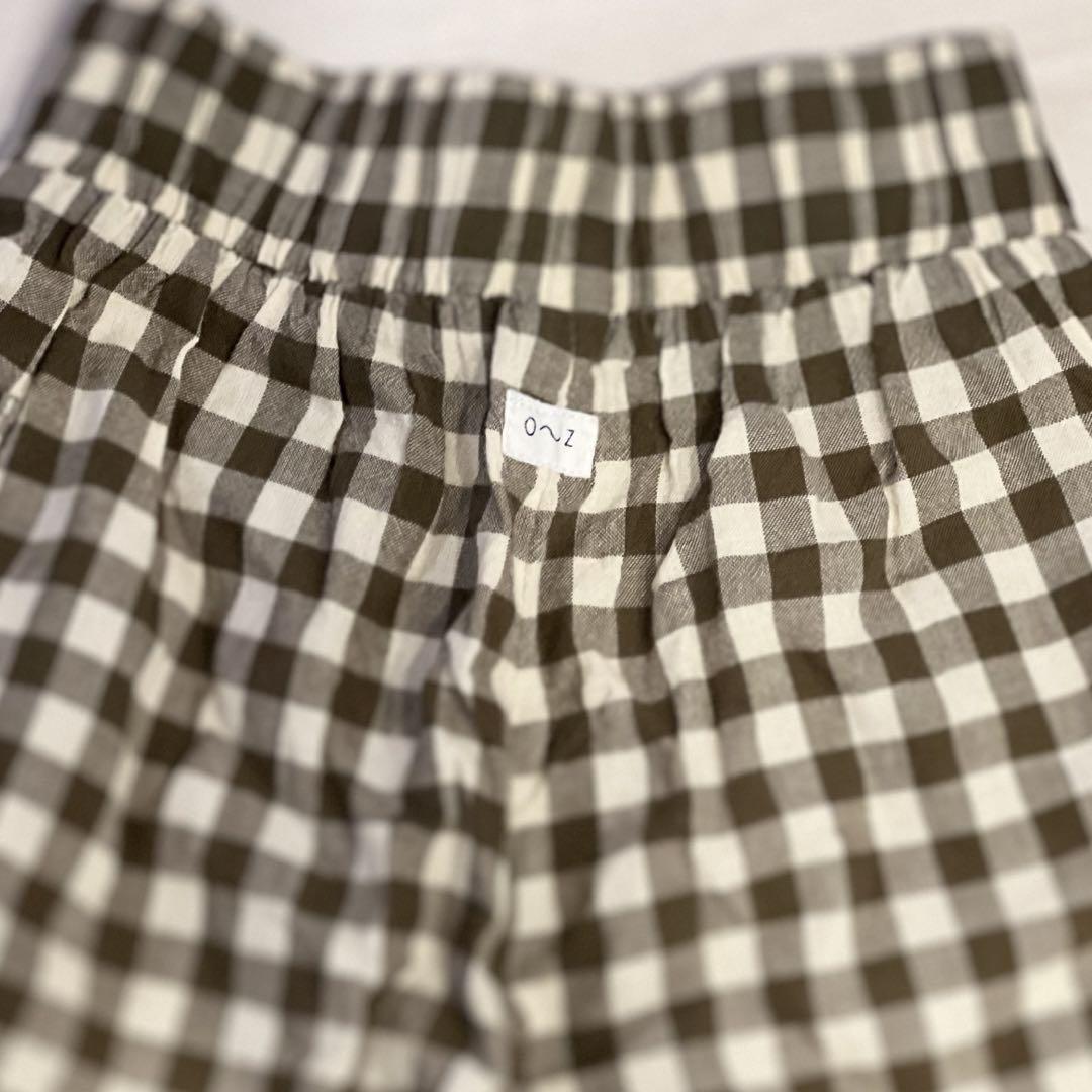 ボトムス organic zoo Olive Gingham FishermanPants