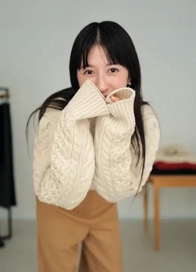 CLANE HAND CABLE COMPACT KNIT TOPS クラネ