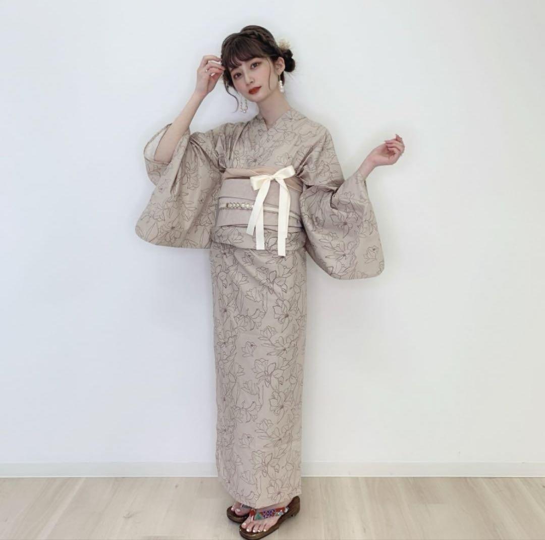 未着用【ベージュ  淡色系】RiLi 浴衣 アンニュイ(きなこ) RiLi 浴衣 アンニュイ きなこ 完売品 新品未使用 美品 - メルカリ