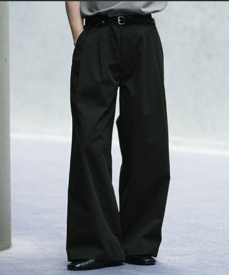 HIGH COUNT COTTON WIDE FLARE SLACKS Mサイズ 5,115円
