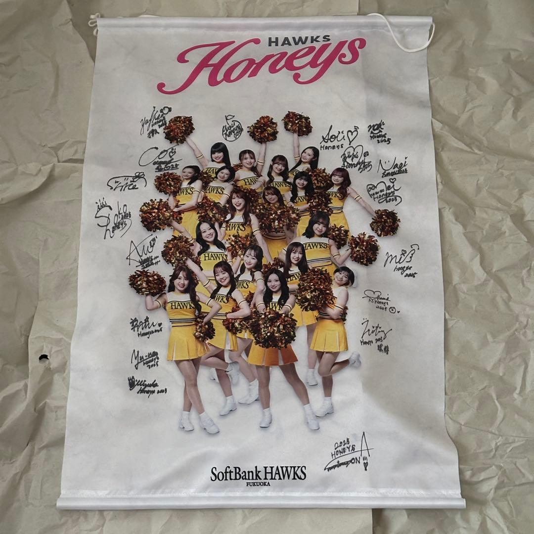 福岡ソフトバンクホークス タカコレくじ ハニーズ A賞 サイン入りタペストリー