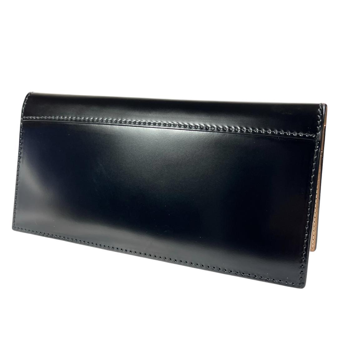 大峽製鞄 OHBA コードバン 束入れ 長財布 黒ブラック ナチュラル 大峡