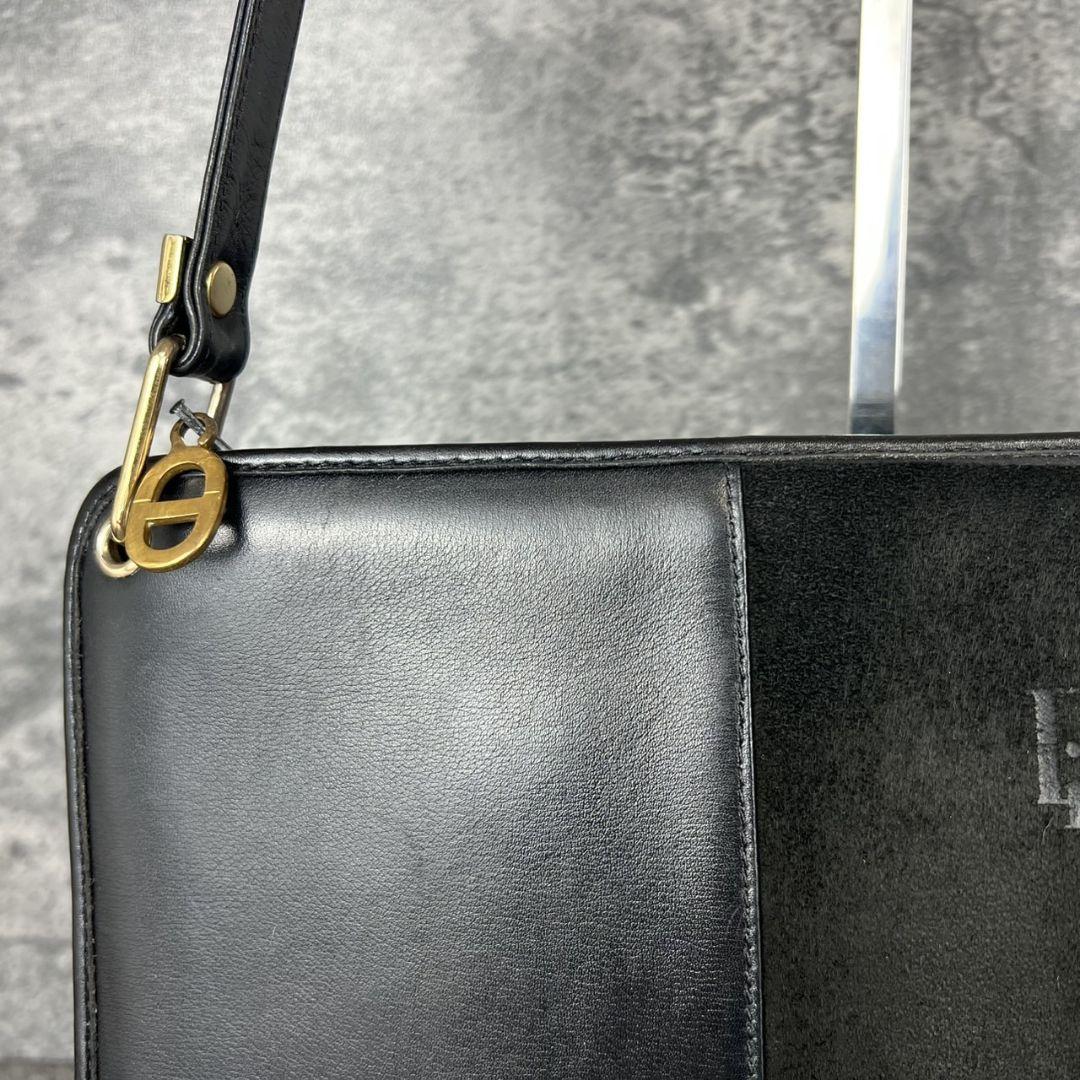 美品 Christian Dior スエード × レザー ショルダーバッグ