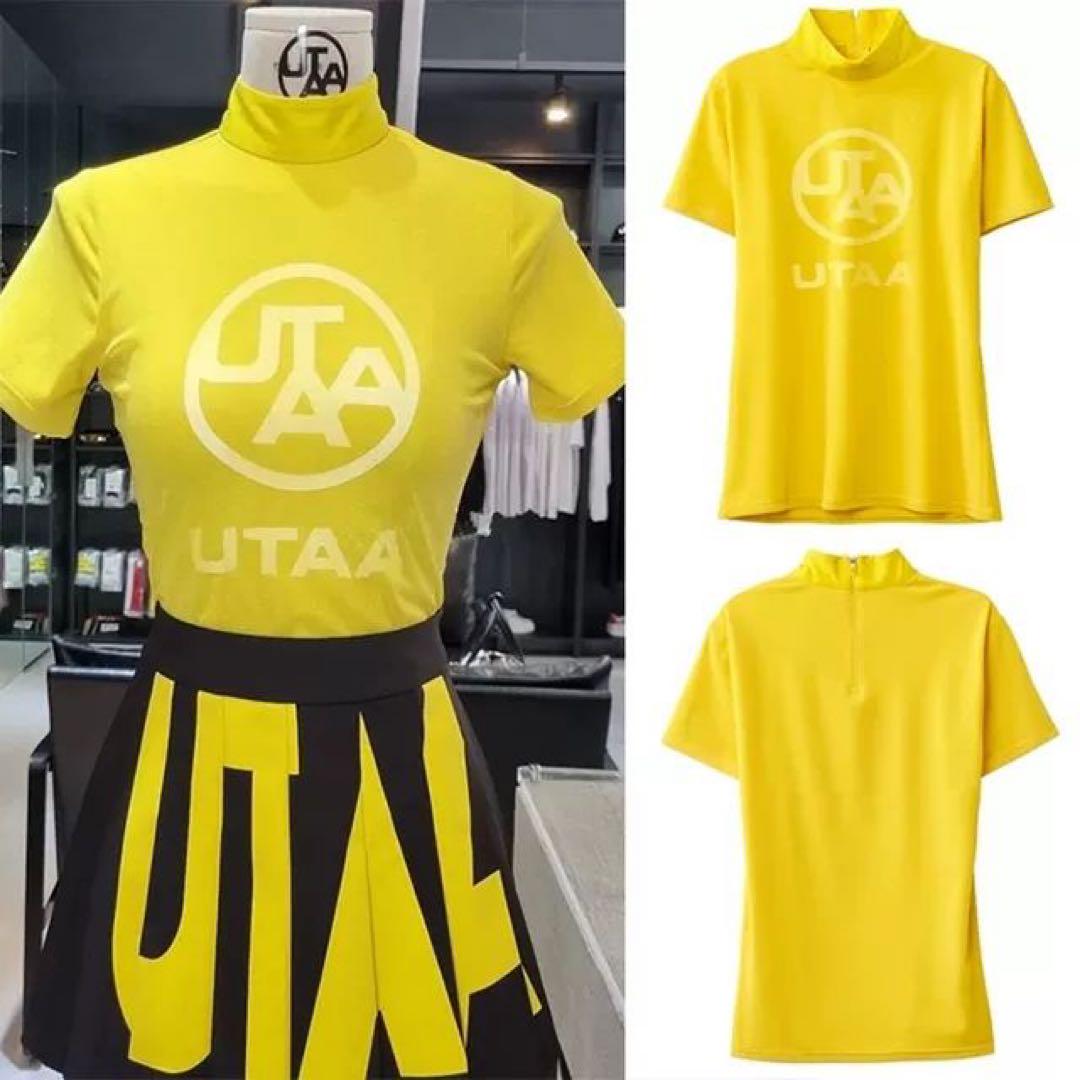 豪華ラッピング無料 ゴルフ UTAA ウェア Tシャツ モックネック 半袖 トップス レディース レディースウェア