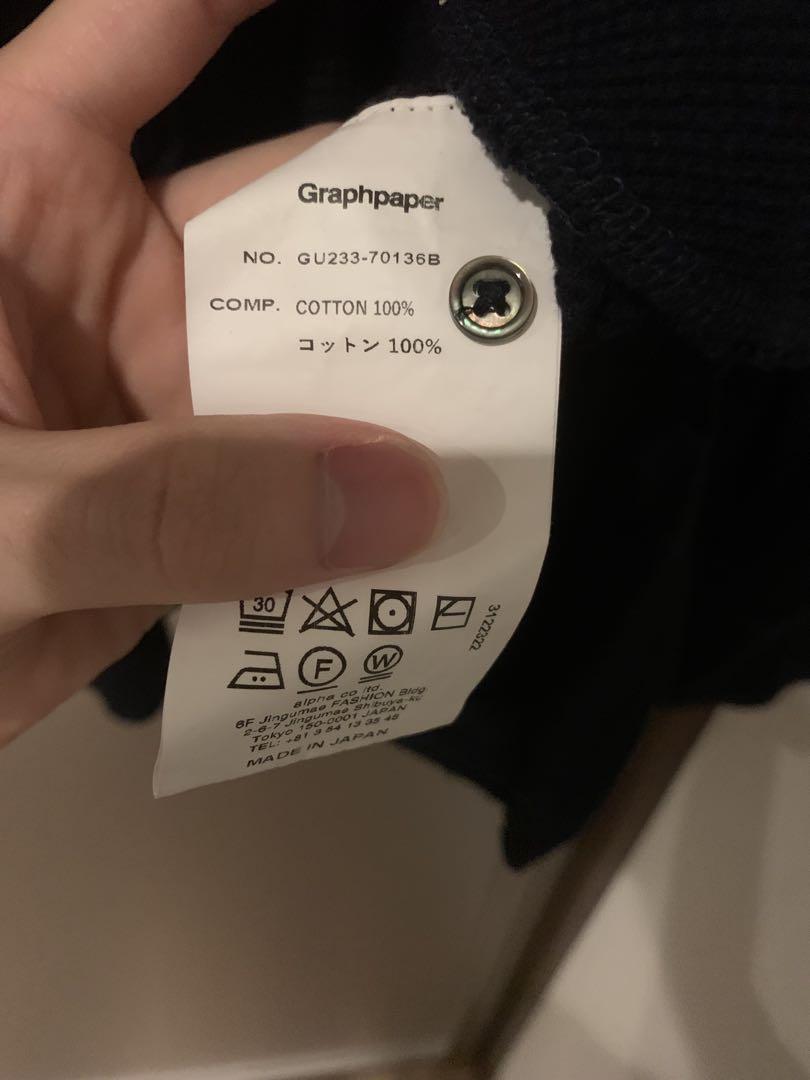 Graphpaper ネイビー ヘンリーネックニット