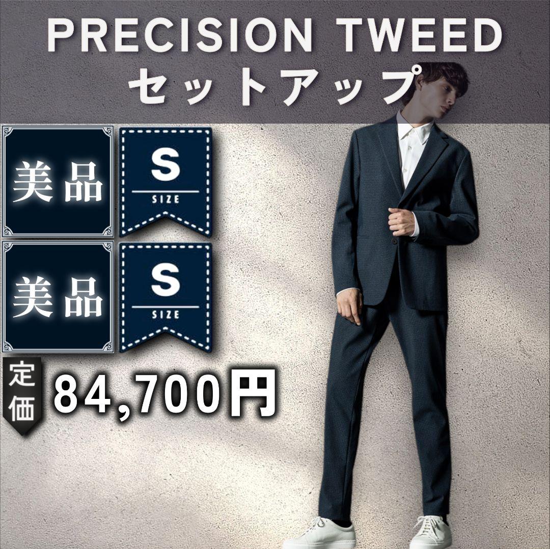 美品 セオリー PRECISION PRINT ストレッチスーツ ブルー L