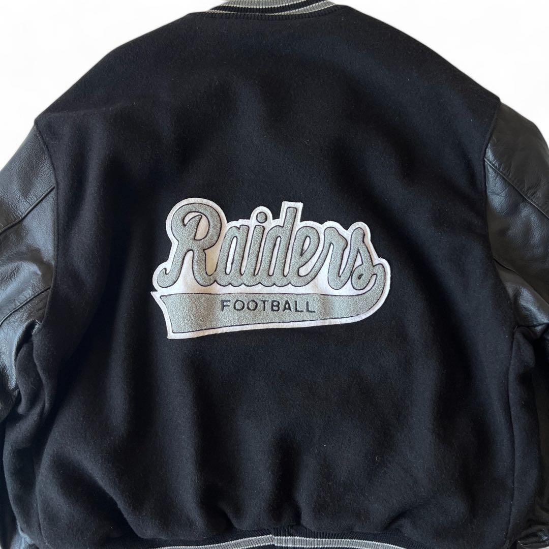 80s Raiders DeLONG レザー スタジアムジャケット XXXL