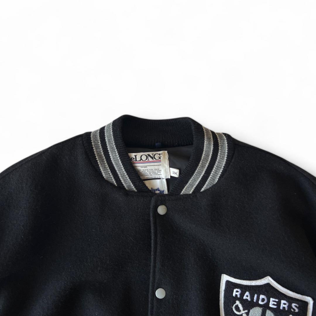 80s Raiders DeLONG レザー スタジアムジャケット XXXL