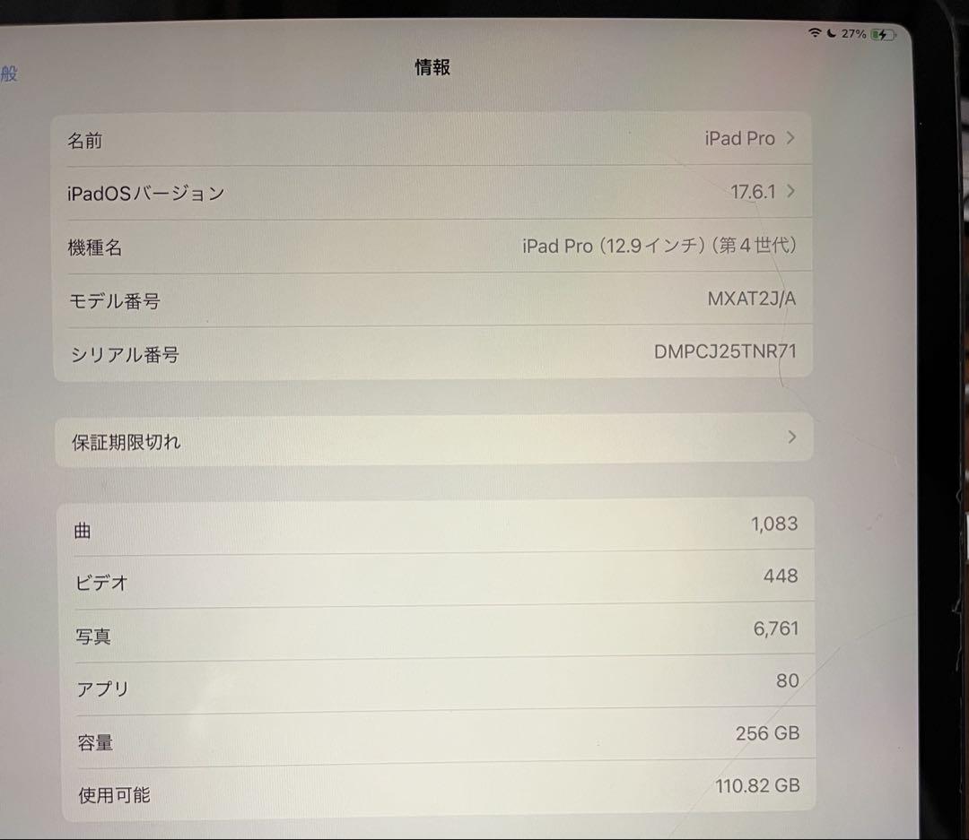 iPad Pro 12.9インチ　第4世代　256gb
