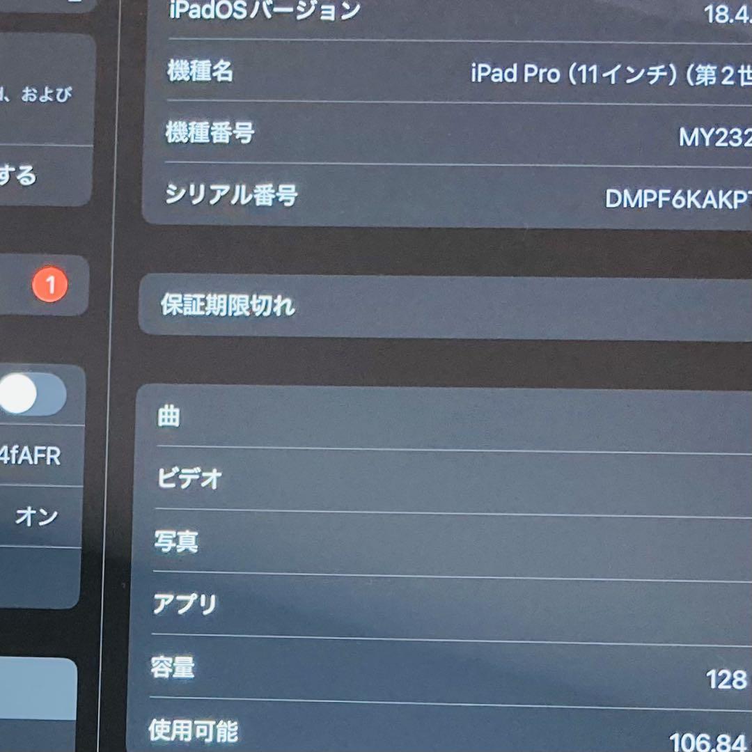 【バッテリー最大容量99%】 iPad Pro 11インチ 第2世代 Wi-Fi