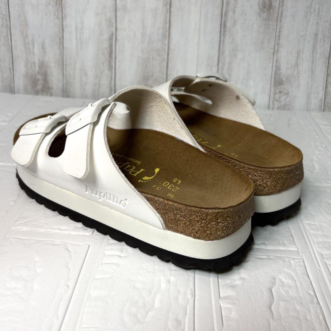 【美品】BIRKENSTOCK★アリゾナ　厚底　ホワイト　サンダル
