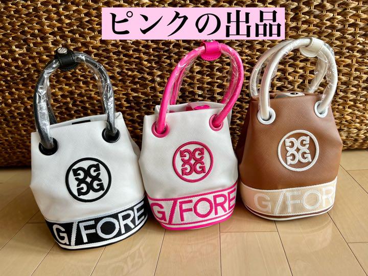 G/FOREジーフォア ラウンドバッグ ショルダー ピンク×白バイカラー ゴルフ