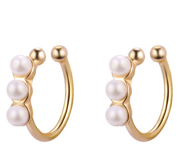 300円 【64%OFF!】 パール イヤーカフ アクセサリー レディース ゴールド 2点セット