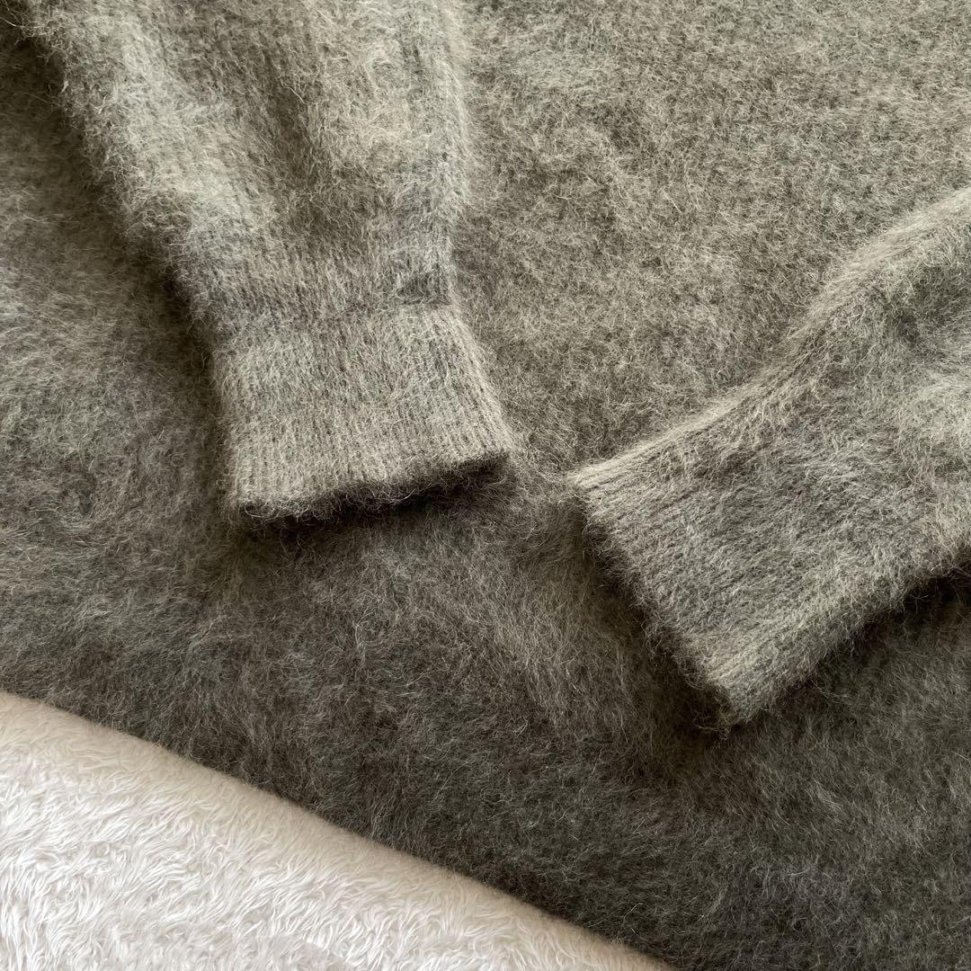 SpickandSpan ラクーンファーニット 片畔ボトルネックプルオーバー