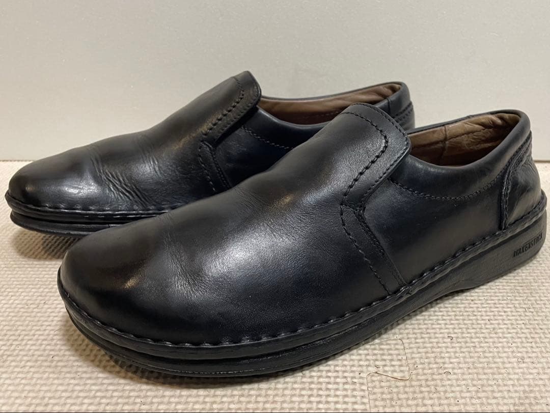 BIRKENSTOCKビルケンシュトックレザースリッポンシューズ28.5cm黒 