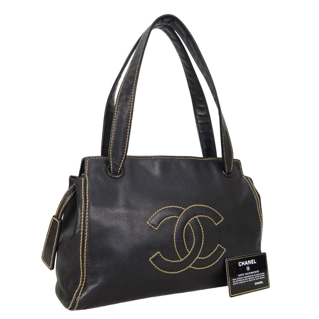 本物■シャネル■ココマークキャビアスキン/ショルダートートバッグ/ハンドバッグ