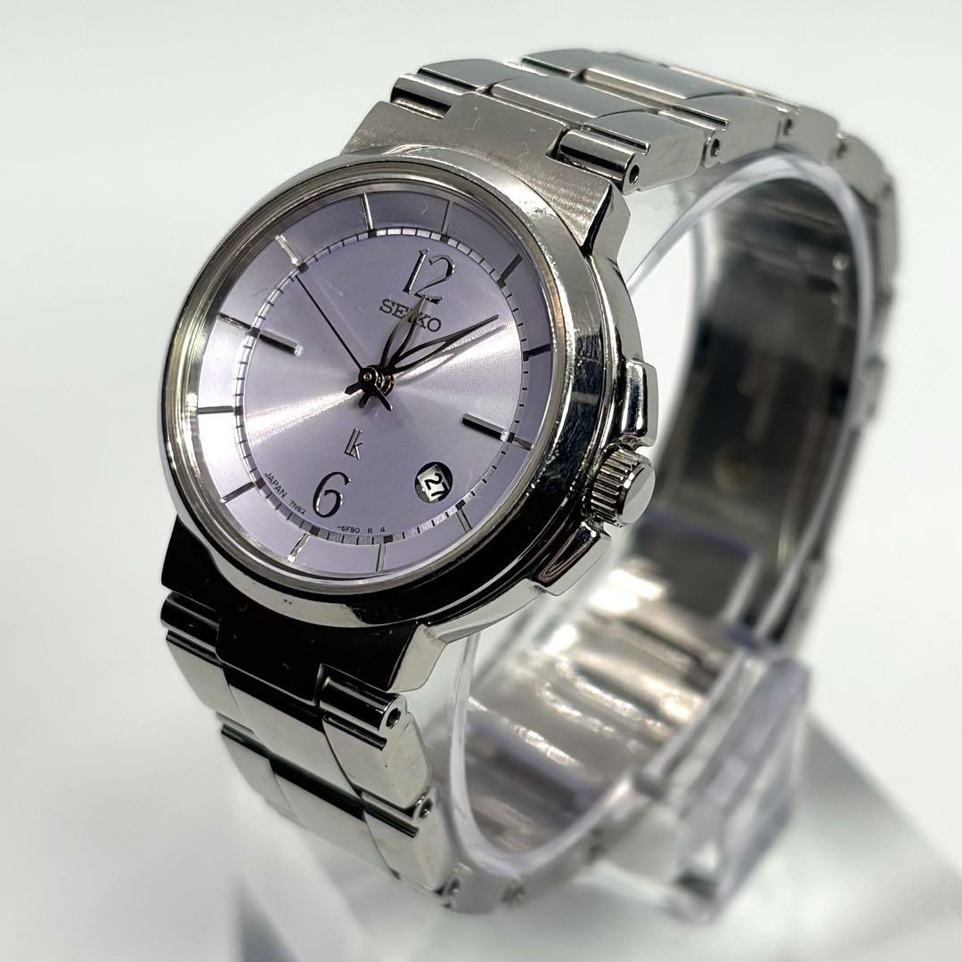 【稼働 新品電池】SEIKO ルキア 腕時計 文字盤 パープル レディース