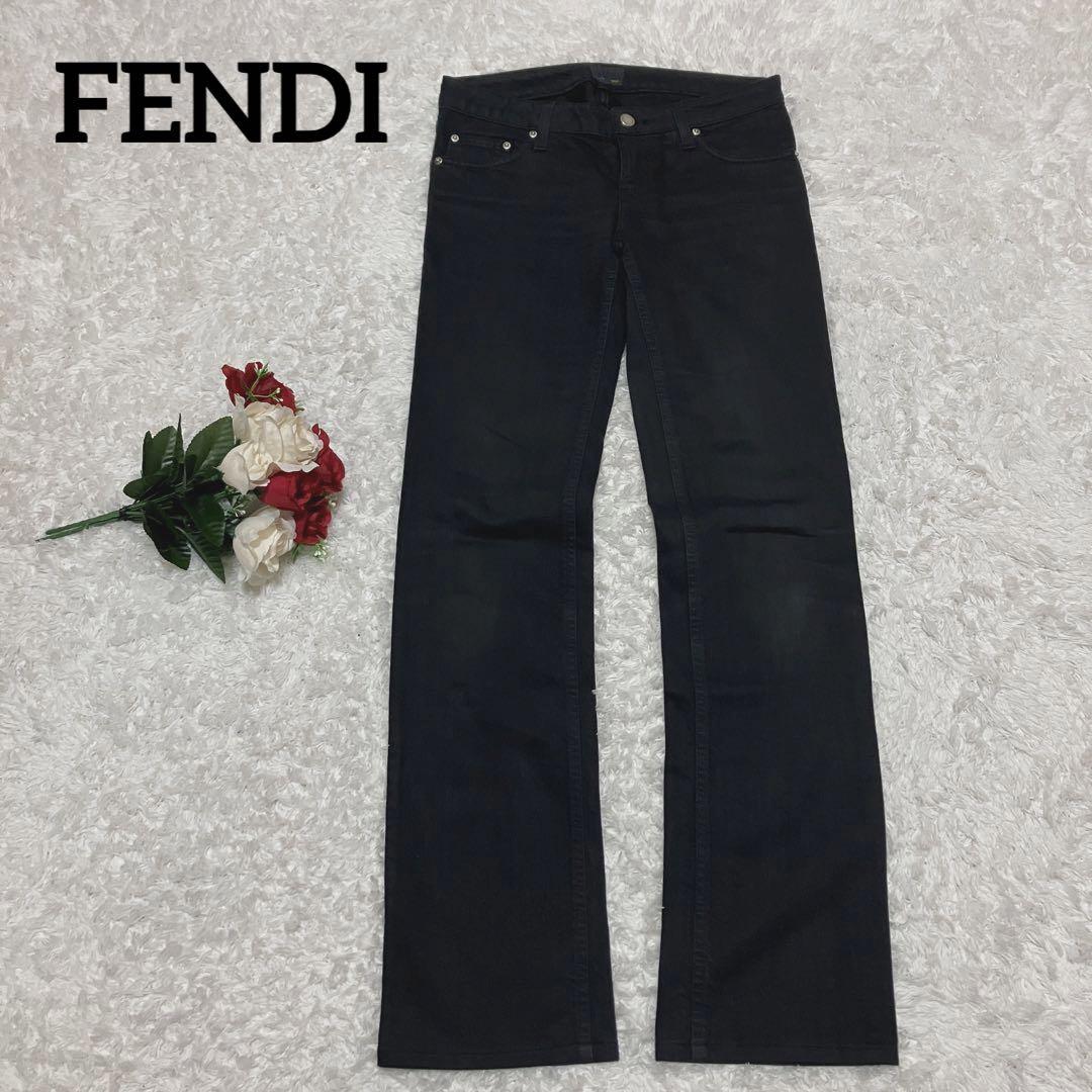 【高級品】フェンディ　ジーンズ　デニムパンツ　ブラックデニム　FFロゴ　40