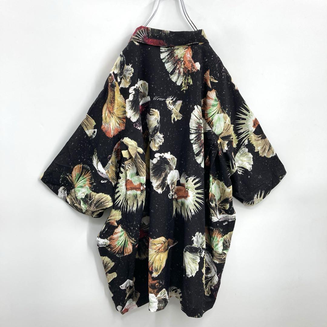 TIGHTBOOTH タイトブース 総柄 オープンカラー半袖シャツ アロハシャツ soldout! _ TBPR 2022春夏 SS22-S05 FISH CAMO ALOHA